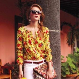 Lemon 🍋 bloom yellow floral blouse